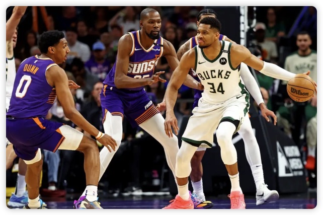 杜兰特爆砍38分字母哥31+10 布克准绝杀太阳胜雄鹿